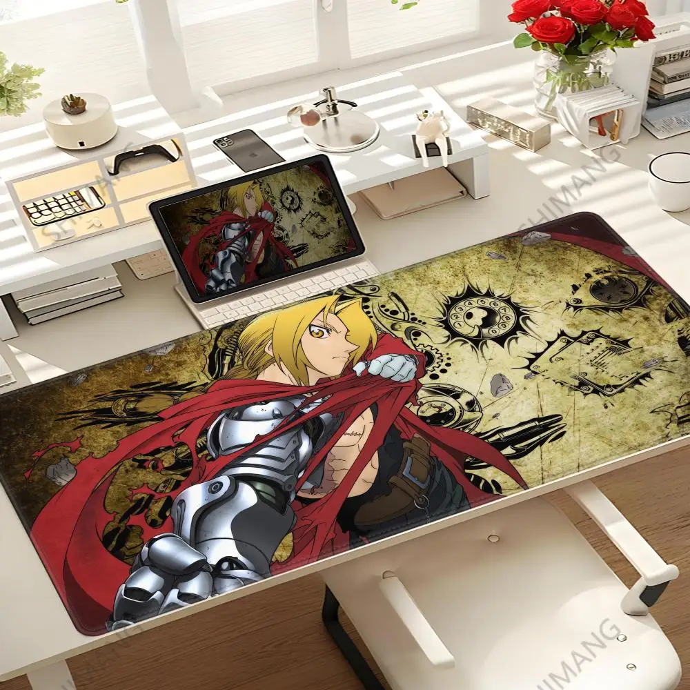 Mousepad HD Printing Computer Gamers Locking Edge Non-slip Mouse Pad Anime Fullmetal Alchemist XXL90x40cm Keyboard PC Desk Pad