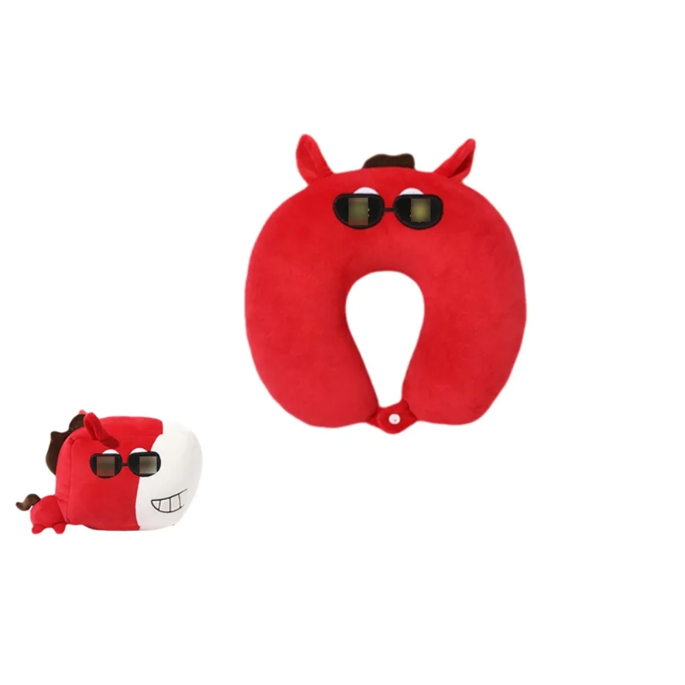 

Comfortable 2 in 1 Deformable Horse U-shaped Pillow Skin-friendly Soft Neck Pillow Foam Particle Cartoon Travel Pillow Outdoor