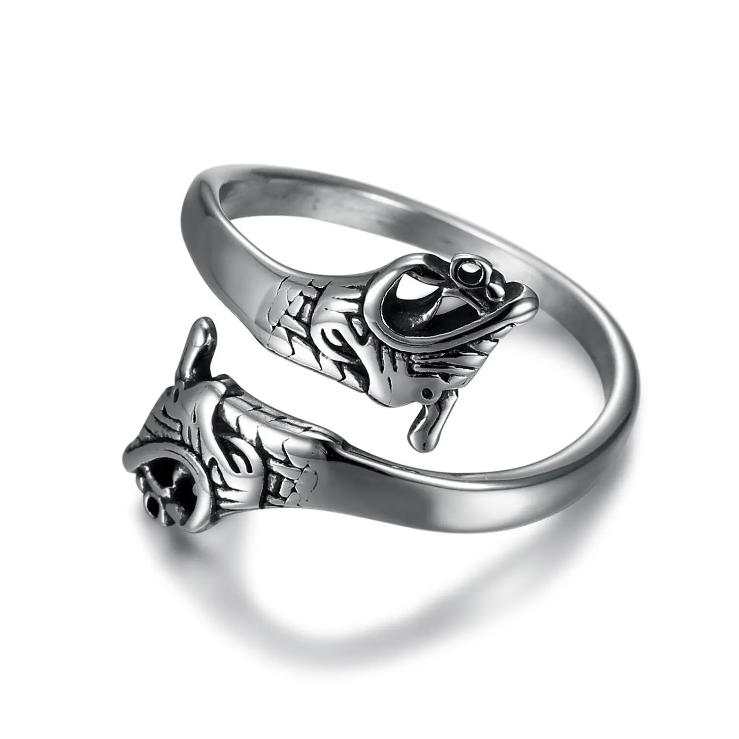 Vintage Men's Stainless Steel Norse Nordic Viking Patronus Rings Size 7-13