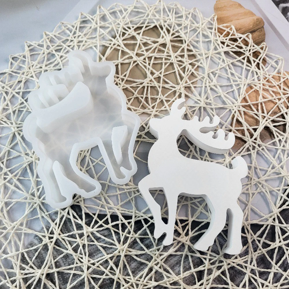 Silicone Moulds Plaster Silicone Molds Christmas Elk DIY Candle Moulds Christmas Tree Xmas Mould Numbers House for Candle Making