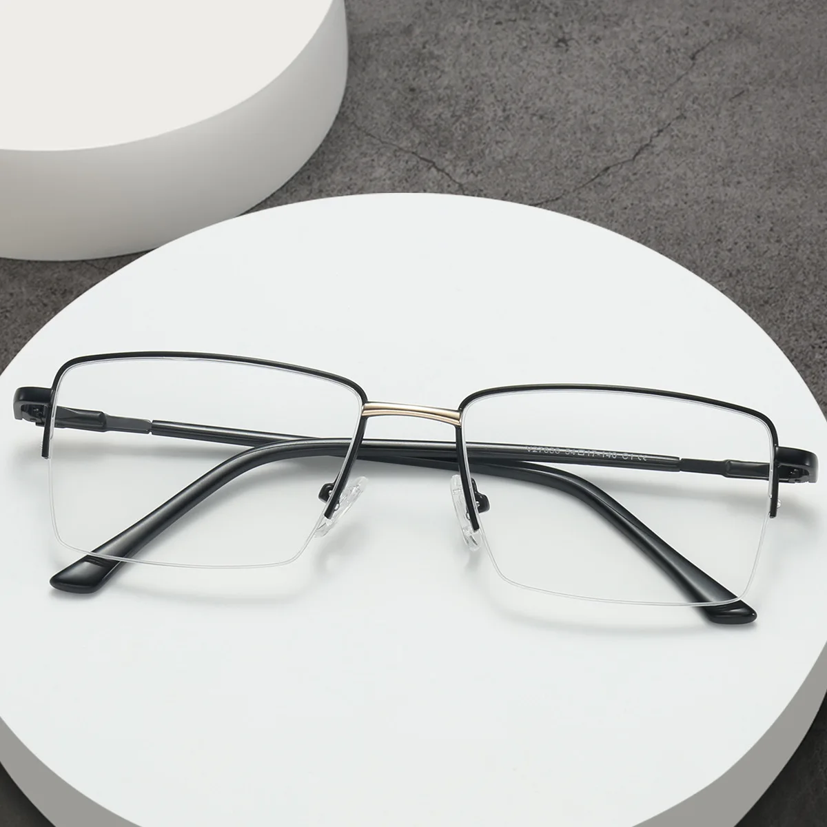 JMISUS Lega di moda Mezza montatura Occhiali da vista Uomo Mezza montatura Rettangolo Anti-Blu Miopia Occhiali Occhiali Ottici