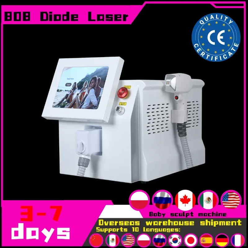 

2024 NEWEST Professional High Power Diode Laser Painless hair removal machine Three wavelengths 755nm 808nm 1064nm 40 million
