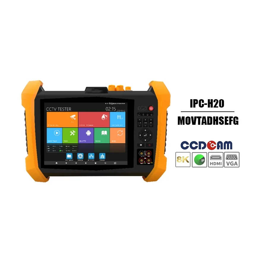 Ipc H20 MOVTADHSEFG CCTV Tester 8Mp Ahd Cvi Tvi Ex-Sdi 8K Tdr Multimeter/Laser Distance Measurement/Built-In Camera/Gps Test