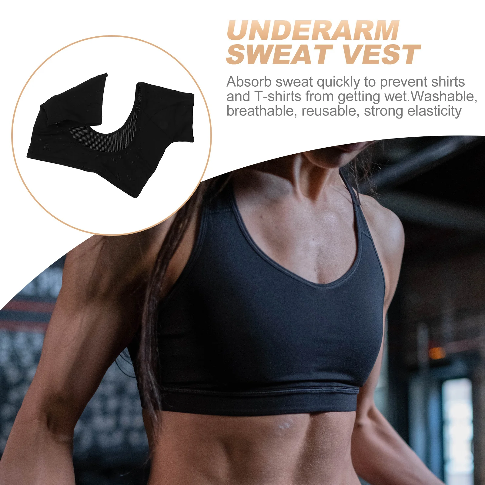 

1Pcs Underarm Sweat Absorbent Vest Comfortable Durable Washable Armpit for Women Summer Outdoor Exercise