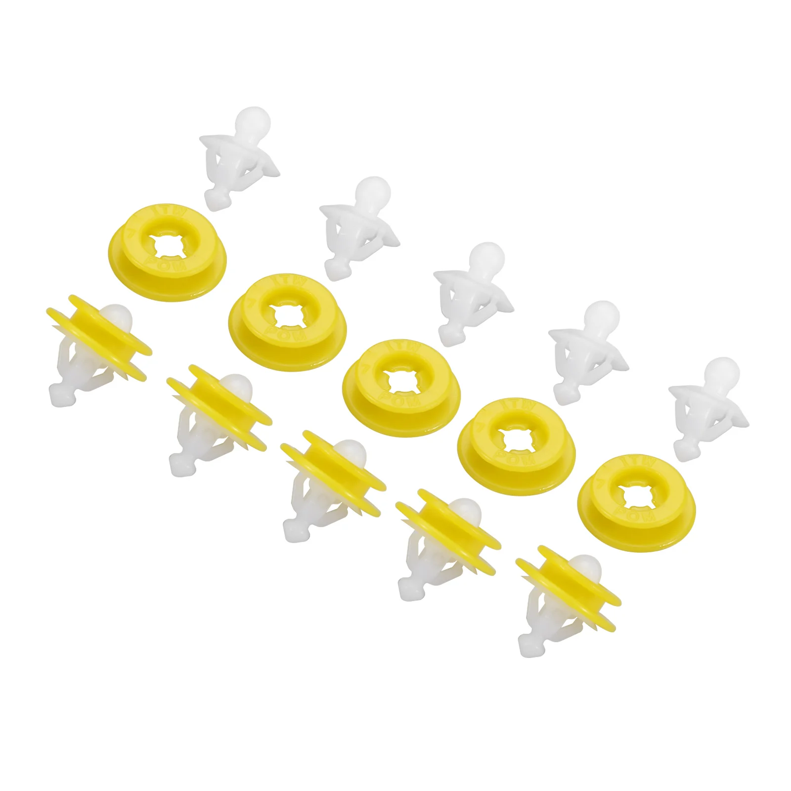 10 Sets Auto Fender Retainer Clips Fastener Car Interior Decor Accessories 30698669 for Volvo v60/xc60/sc90/V40/C30 White&Yellow