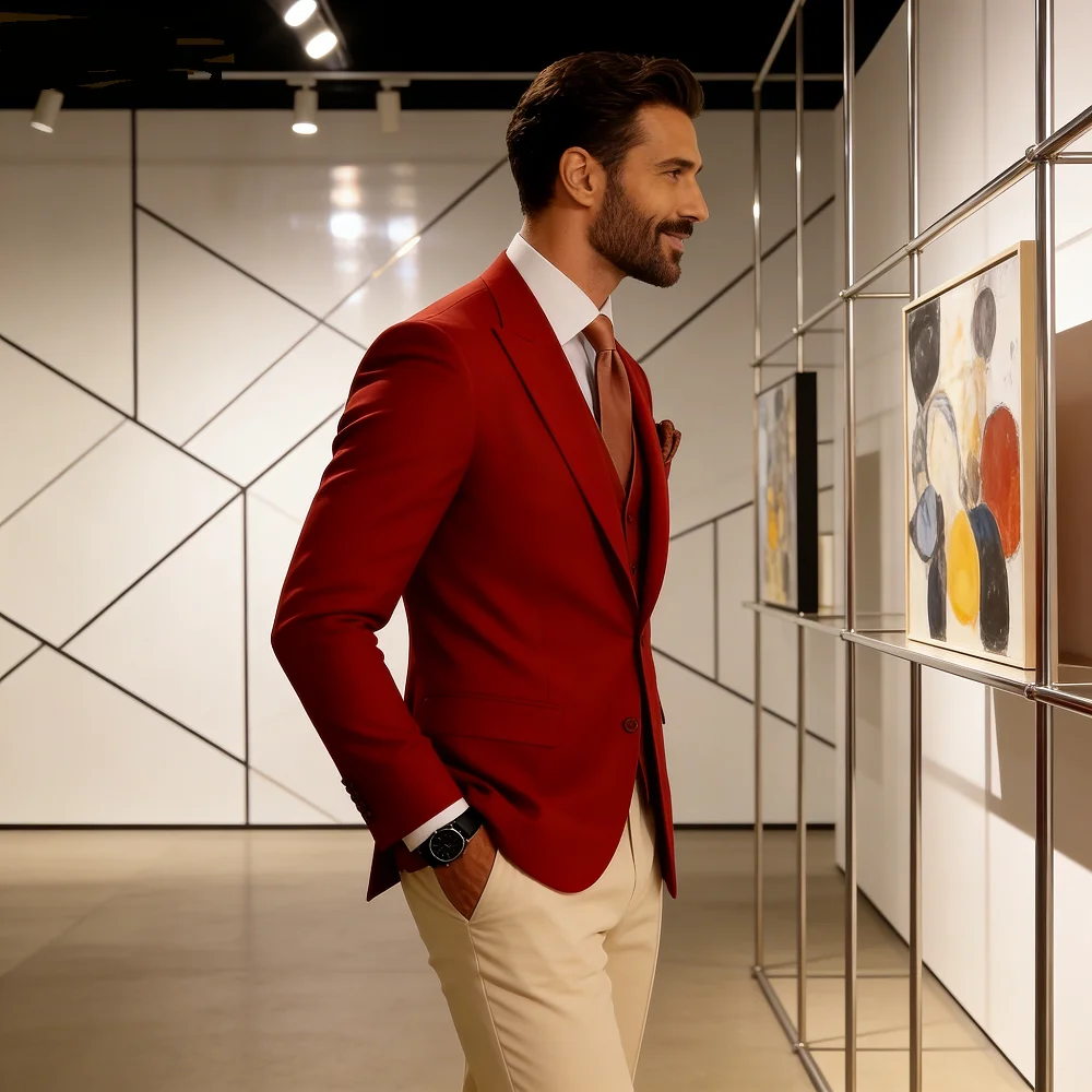 

Novo Marfim & Rose Dark Formal Деловой мужской смокинг жениха Свадебный торжественный мужской костюм для курения