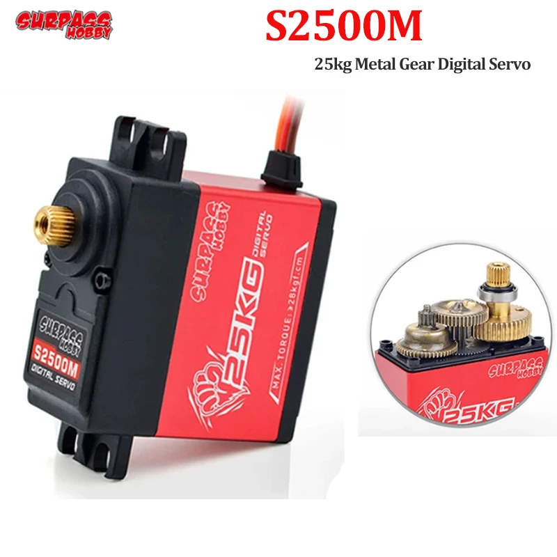 

Цифровой сервопривод Surpass Hobby S2500M 25 кг с металлической шестерней для радиоуправляемого автомобиля 1/10 1/8 1/7 1/5