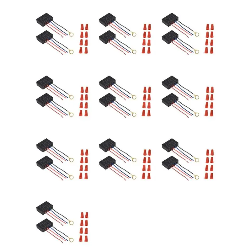 AB42-Touch Lamp Switch 20 Pack,Touch Lamp Control Module For Dimmable LED,Bulbs,Lamp Switch Replacement Kit With Wiring Caps