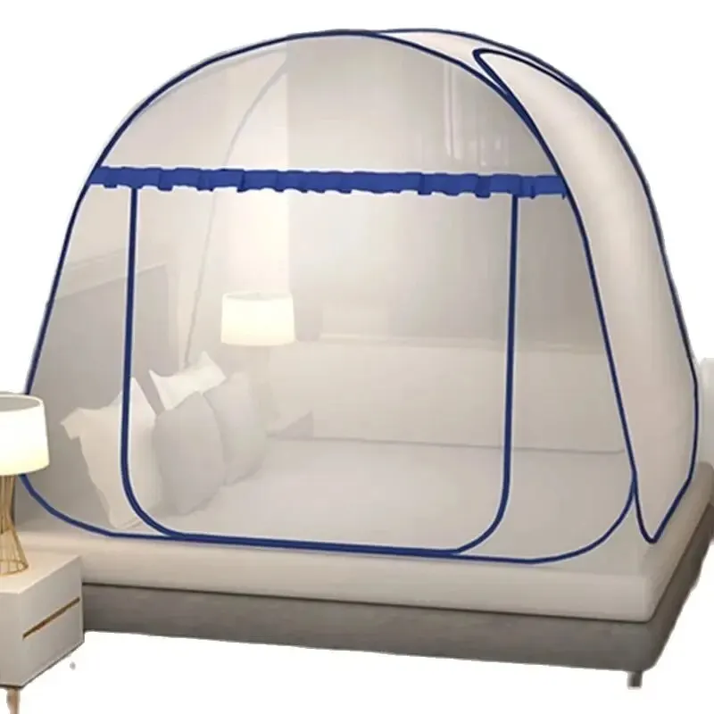 Simple Full Bottom Yurt Mosquito Net Portable Installation-free Single Double Bed Mosquito Net Foldable Breathable Mosquito Net