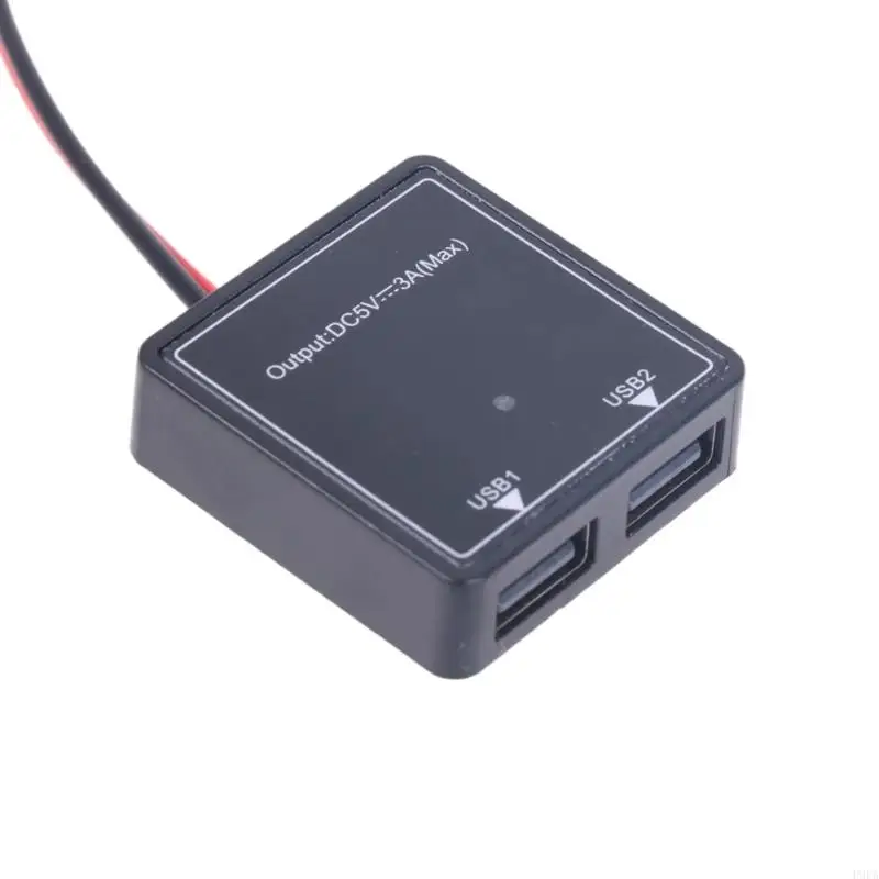 920L 6V-30V DC5521 to Two USB Charging Adapter Dustproof Fast Power Delivery for Phones and Vehicles Motorcycles Boats