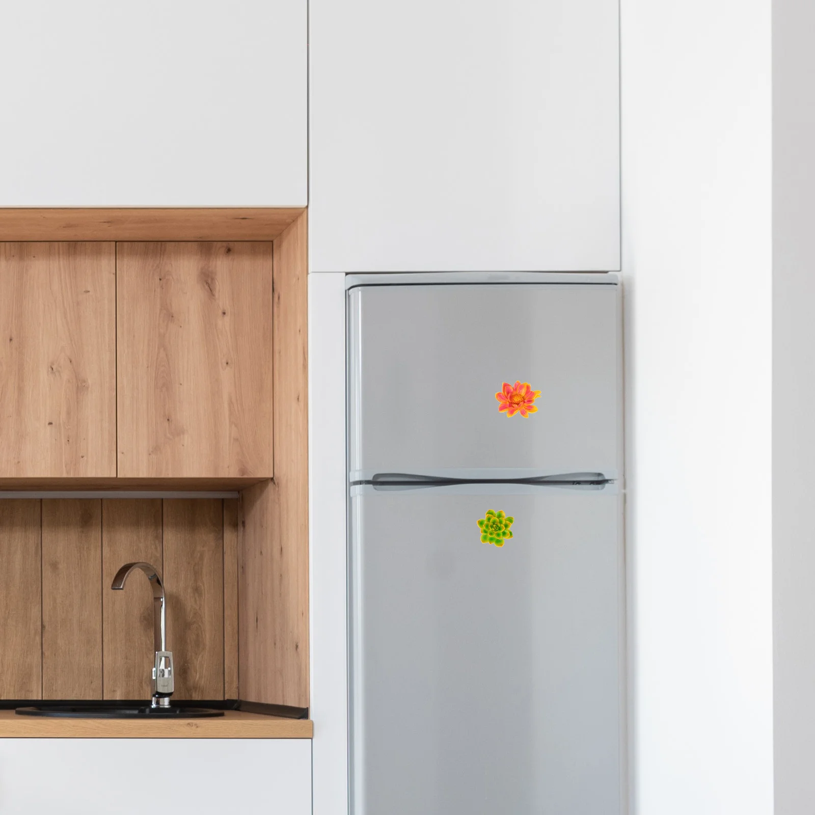 

2Pcs 3D Succulent Flower Fridge Magnet Resin Bright Color Magnetic Refrigerator Ornament Home Decoration Flower Fridge Magnet