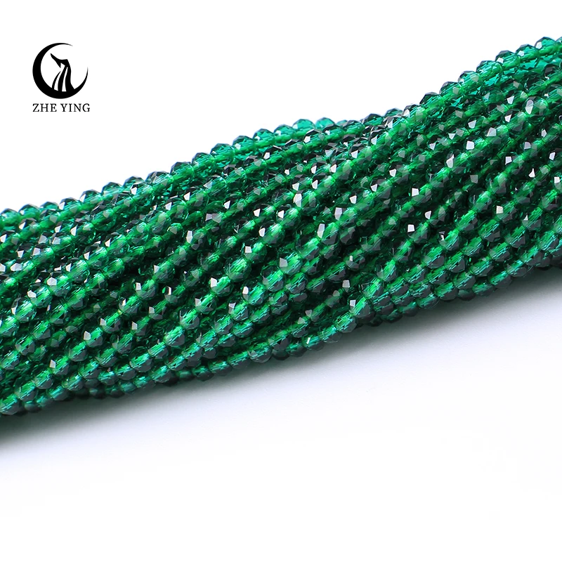 2mm Green Emerald Hydro Beads Accesorios Round Micro Faceted Crystal Spacer Loose Beads for DIY Jewelry Making 5 strands/lot