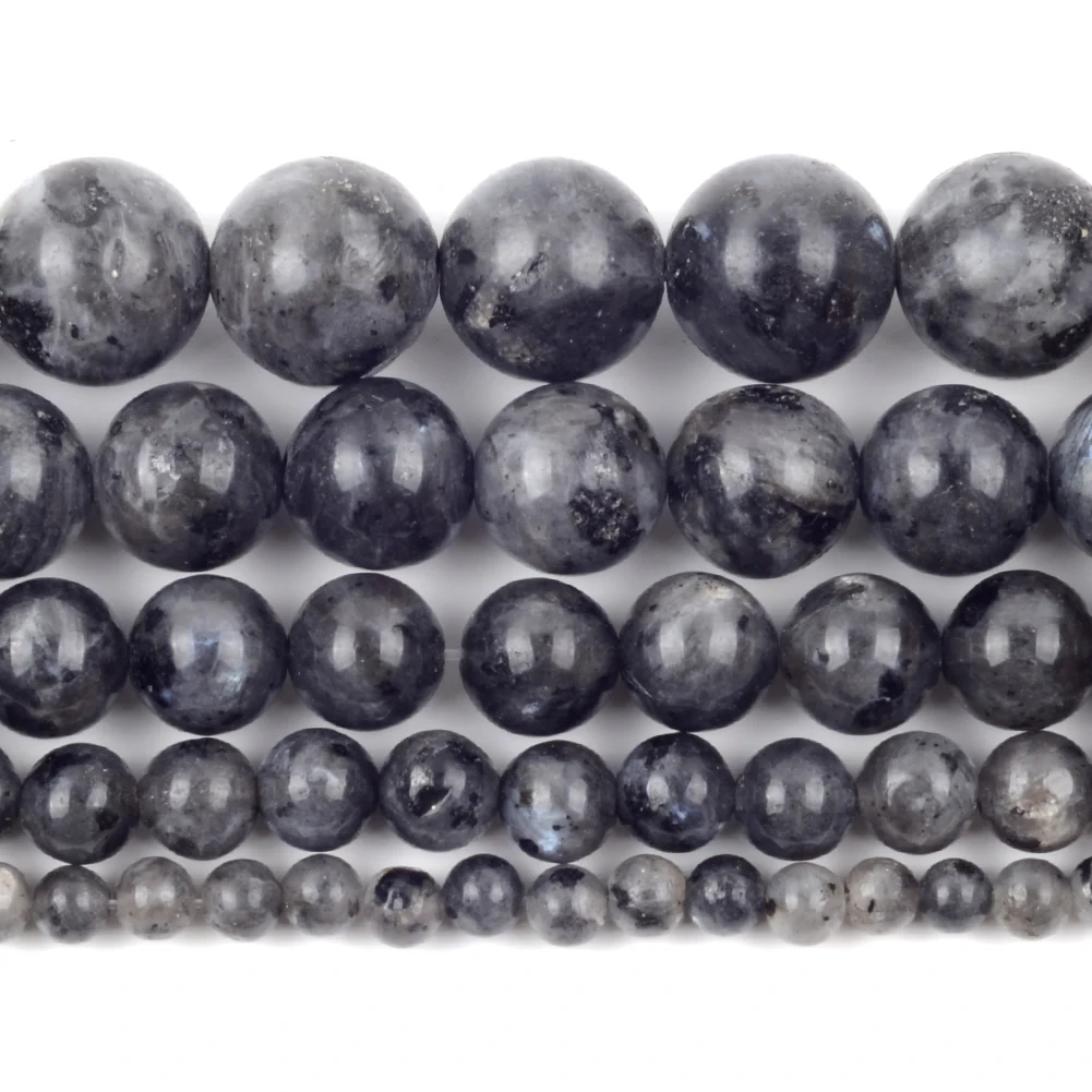 Natural Black Labradorite Stone Beads Round Loose Spacer Beads For Jewelry Making DIY Bracelet Handmade 4/6/8/10/12mm