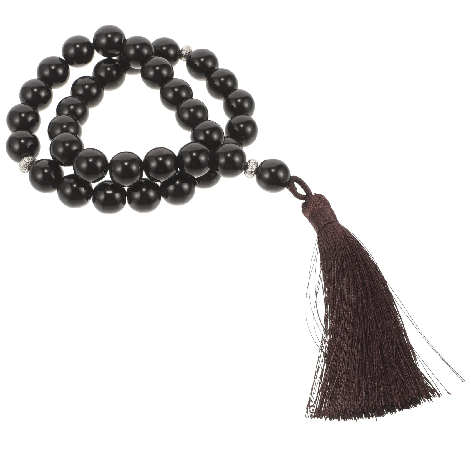 Muslimischer natürlicher Achatstein, schwarzer Rosenkranz, Handkette, Hochzeit, Gebetsperlen, Gastgeschenk für den täglichen Gebrauch, Achatperlen-Zubehör