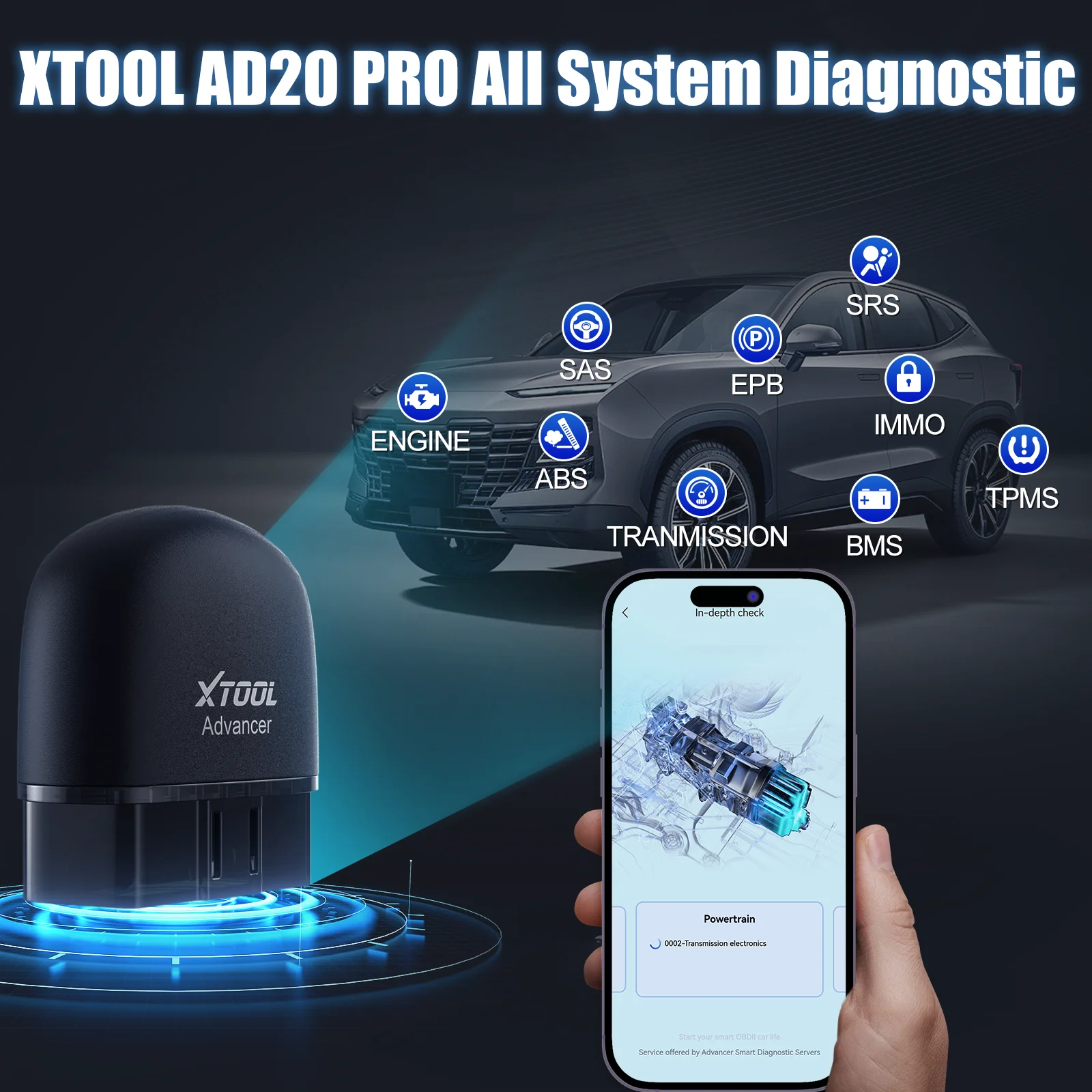 XTOOL Advancer AD20Pro Bluetooth OBD2 Scanner Car All System Automotive Diagnostic Tools Free Application Engine Check Oil Reset