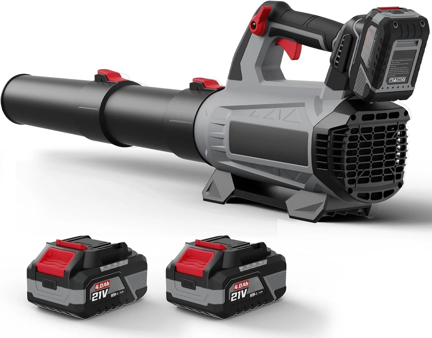

Cordless - 630CFM/160MPH, 21V Powerful Electric Cordless Leaf Blower with 2 x 4.0Ah Batteries and Charger, Battery Powered