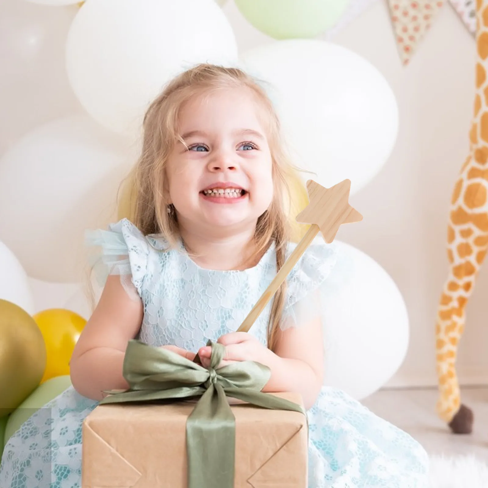 

3Pcs Star Toothpick Style Wooden Fairy Wands Unfinished DIY Craft Sticks for Painting Drawing Graffiti Imagination Play Parties