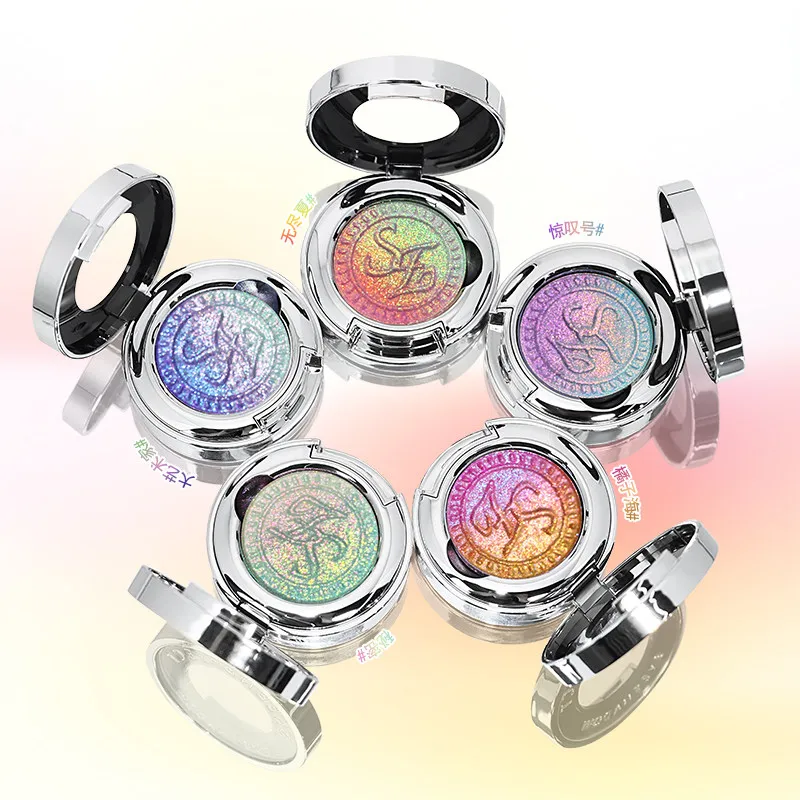 Sombra de Ojos y Iluminador con Efecto Camaleón, Pigmento Duocromo Cambiante, Brillo Intenso de Larga Duración, Paleta de Maquillaje Diaria
