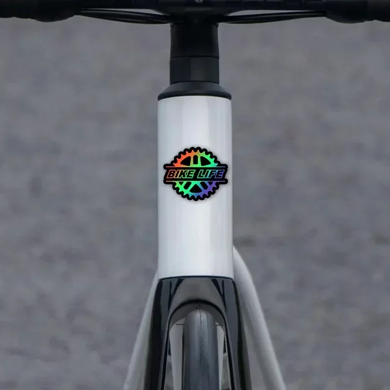2pcs 2D Flat Creative Bicycle Sticker Waterproof Sunscreen MTB Frame Decal Stylish Scratch‑Cover Outdoor Cycling Decor