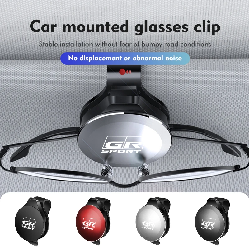 For Toyota Car Sun Visor Holder Storage Sunglasses Clip Portable Glasses Holder GR Sport Gazoo Racing Yaris 86 Corolla Hilux
