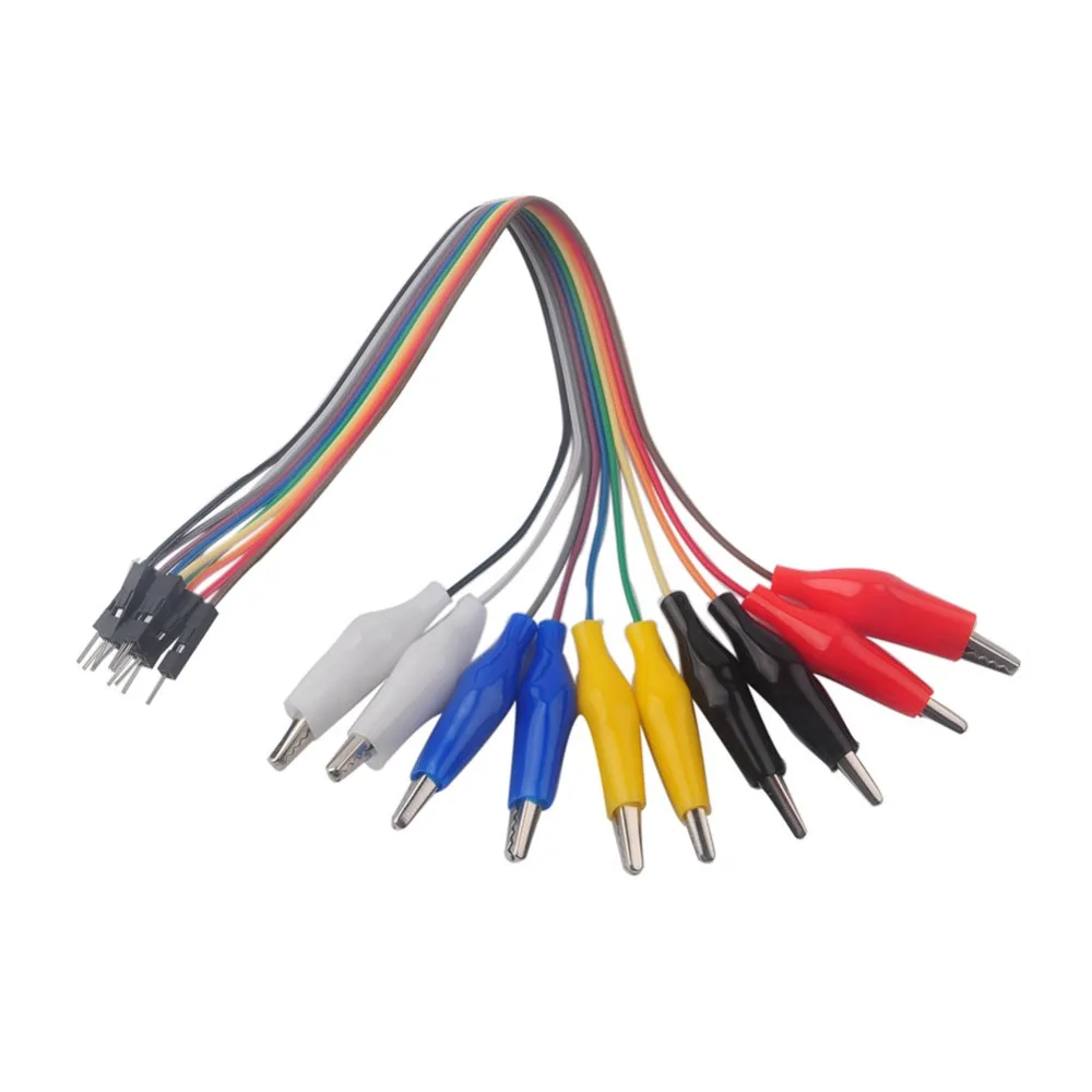 10-poliges DuPont-Buchsen-/Steckerkabel mit Krokodilklemme, Experimentier- und Testkabel, geeignet für Arduino, Raspberry Pi und Orange Pi