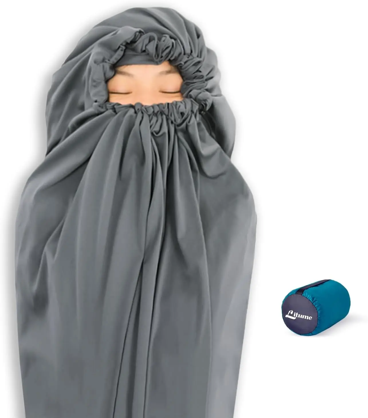 

Thermolite All-Season Sleeping Bag Liner Adds Up to 22°F Warmth, Mummy Sack for Camping and Travel