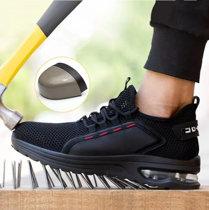 

Мужская защитная обувь с воздушной подушкой, неразрушимая рабочая обувь, кроссовки со стальным носком, противоударная промышленная обувь, обувь с защитой от проколов