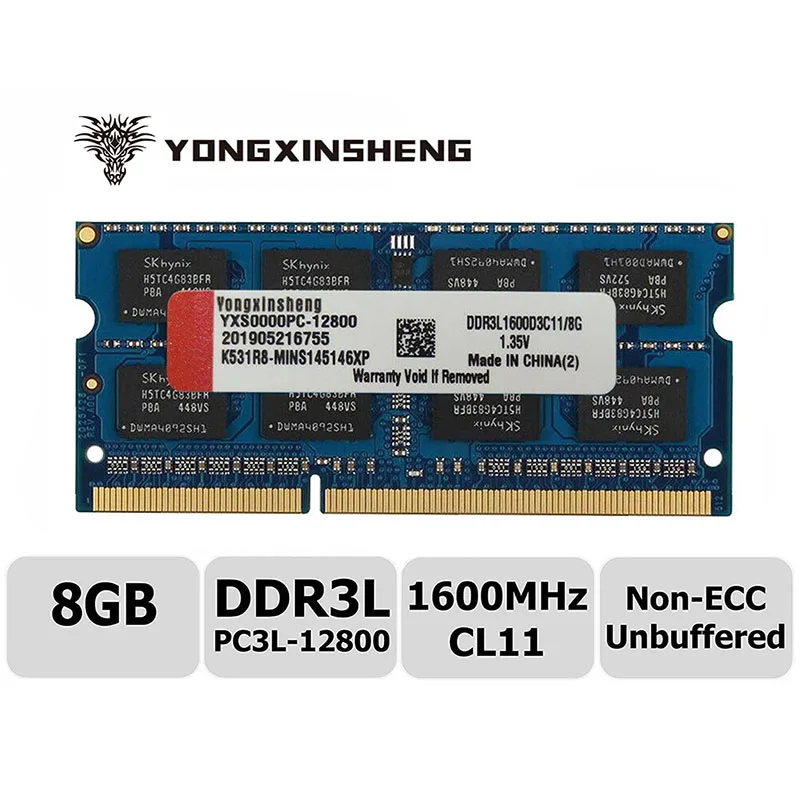 DDR3 DDR3L 4GB 8GB 1600MHz ذاكرة الكمبيوتر المحمول العالمية PC3L-12800 غير ECC 1.35V 204Pin SODIMM RAM لأجهزة الكمبيوتر المحمول المفكرة CL11 غير المخزنة