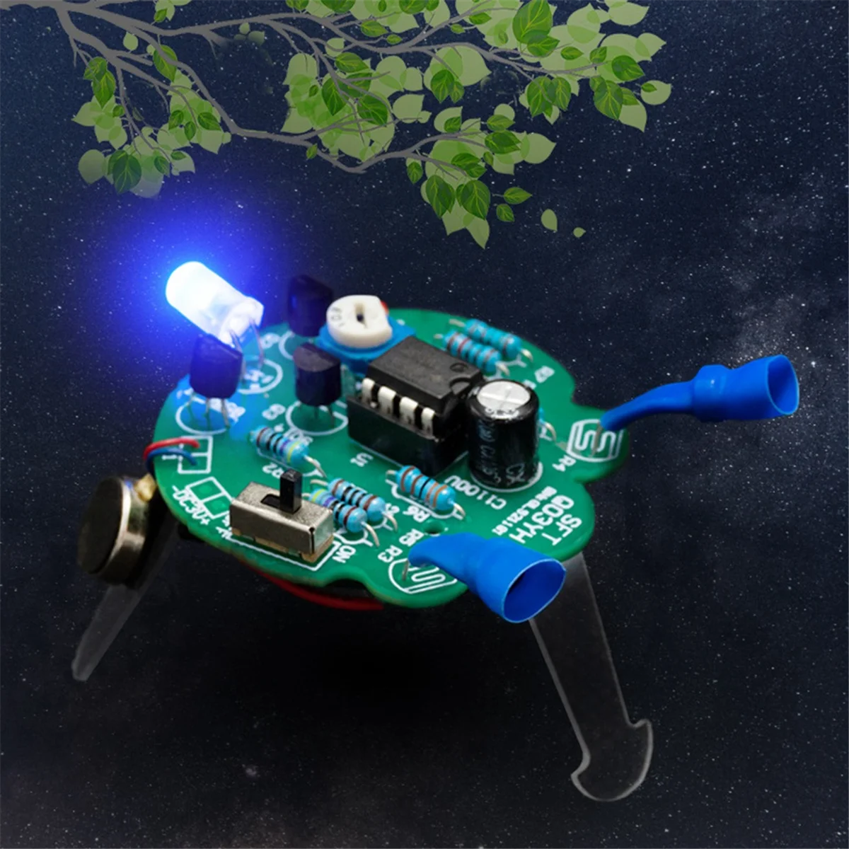 LED Breathing Light Soldering DIY Kit Simulated Firefly Flashing Robot Photosensitive Sensor Mobile Robot Part DIY Kit