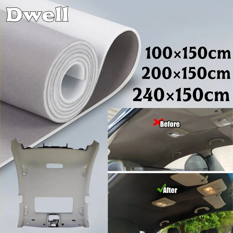 

Car Headliner Velvet Fabric with Foam Backing Thicken for Car Replacement/Repair/DIY Home Micro-Suede Car Roof Composite with3MM