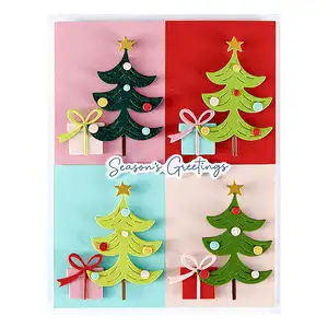 2025クリスマスバナースノーマンホーススターツリーサンタベアメタルカッティングダイプレスプレートDIYスクラップブッククラフトグリーティングカード 12販売クリスマスツリーダイ-1