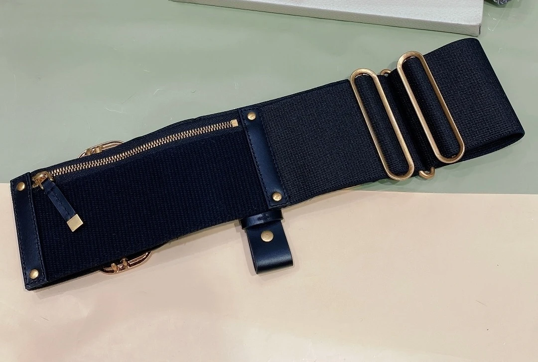 

European and American high-quality copper gold-plated buckle with adjustable cowhide waistband