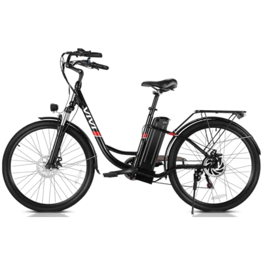 

Electric commuter bike for adults: aluminum frame, black, 1000W peak power, removable battery, 26'' wheels, 22MPH speed, 50-mil
