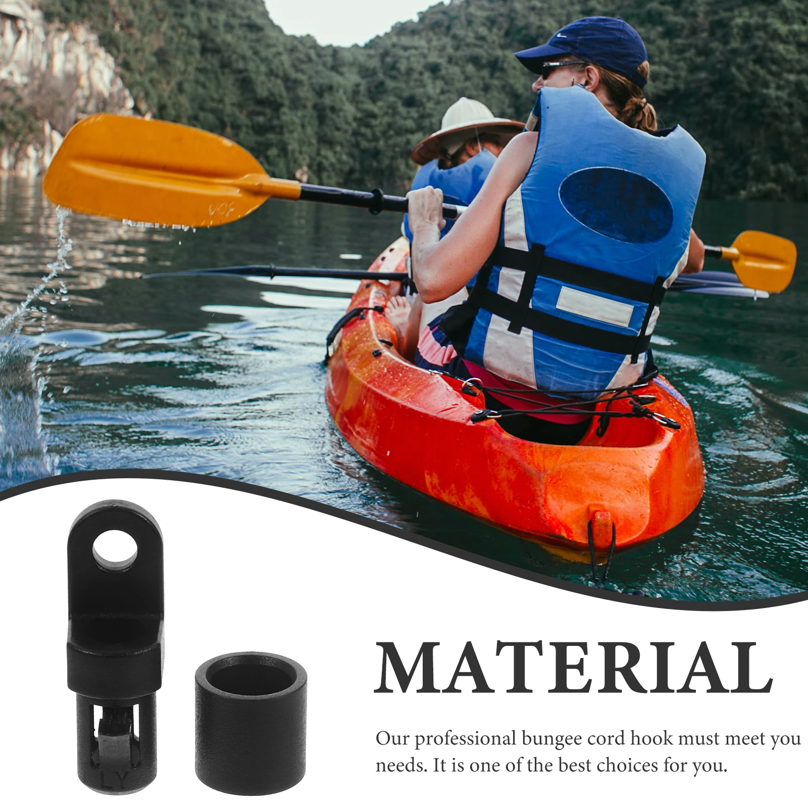 

10 Pcs Bungee Shock Cord Hook Elastic Fixed Buckle Rope End Kayak Boat Tie Downs Water Resistant Durability Outdoor