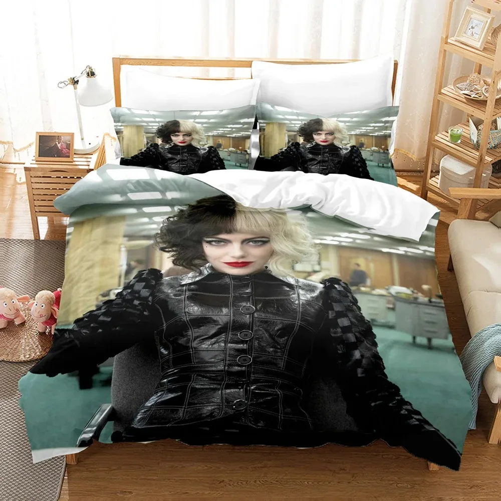 

Cruella De Vil Bedding Set Boys Girls Twin Queen Size Duvet Cover Pillowcase Bed Kids Adult Fashion Home Textileextile