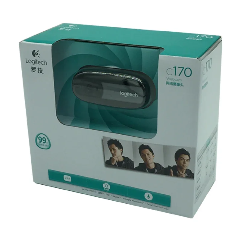 Logitech c170 Webcam USB HD, plug and play, para PC, cocok untuk laptop dan tablet