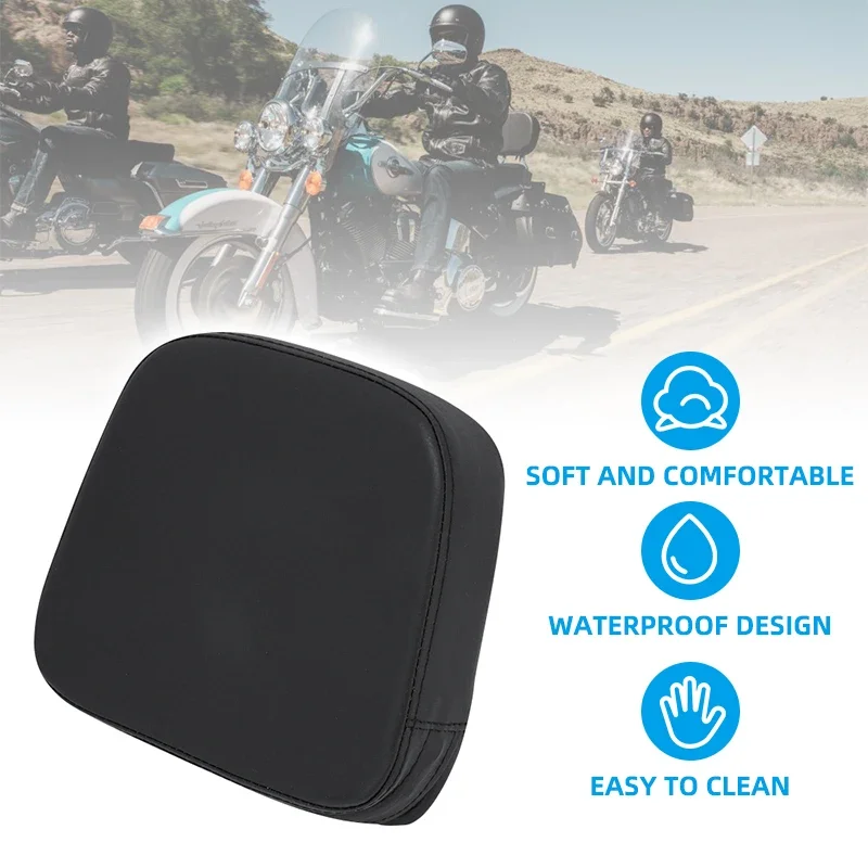 Motorcycle Passenger Brackrest PU Leather Black Cushion Rear Pad Backrest For Harley Chopper Touring For Honda For Suzuki