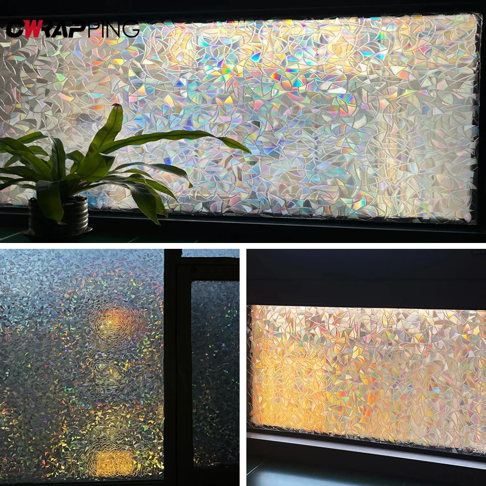 ملصق نافذة زجاجي من الفينيل، ملصق كهرباء، طبقة حماية منزلية ذاتية اللصق مناسبة لتزيين الحمام المكتبي #1