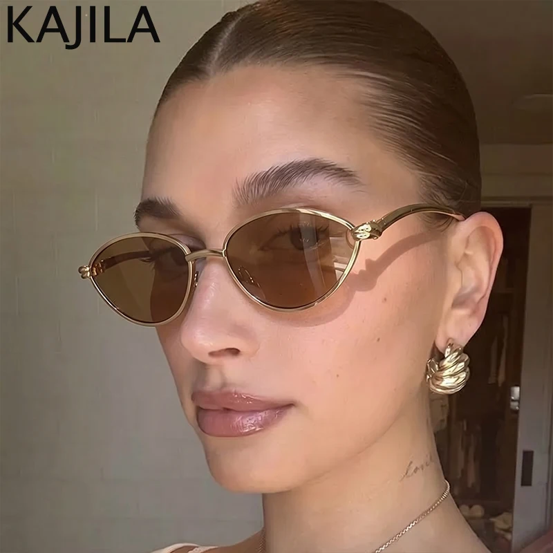 

Small Frame Sexy Cat Eye Punk 90S Sunglasses Women 2026 Luxury Brand Oval Metal Sun Glasses For Ladies Y2K Punk Outdoor Shades