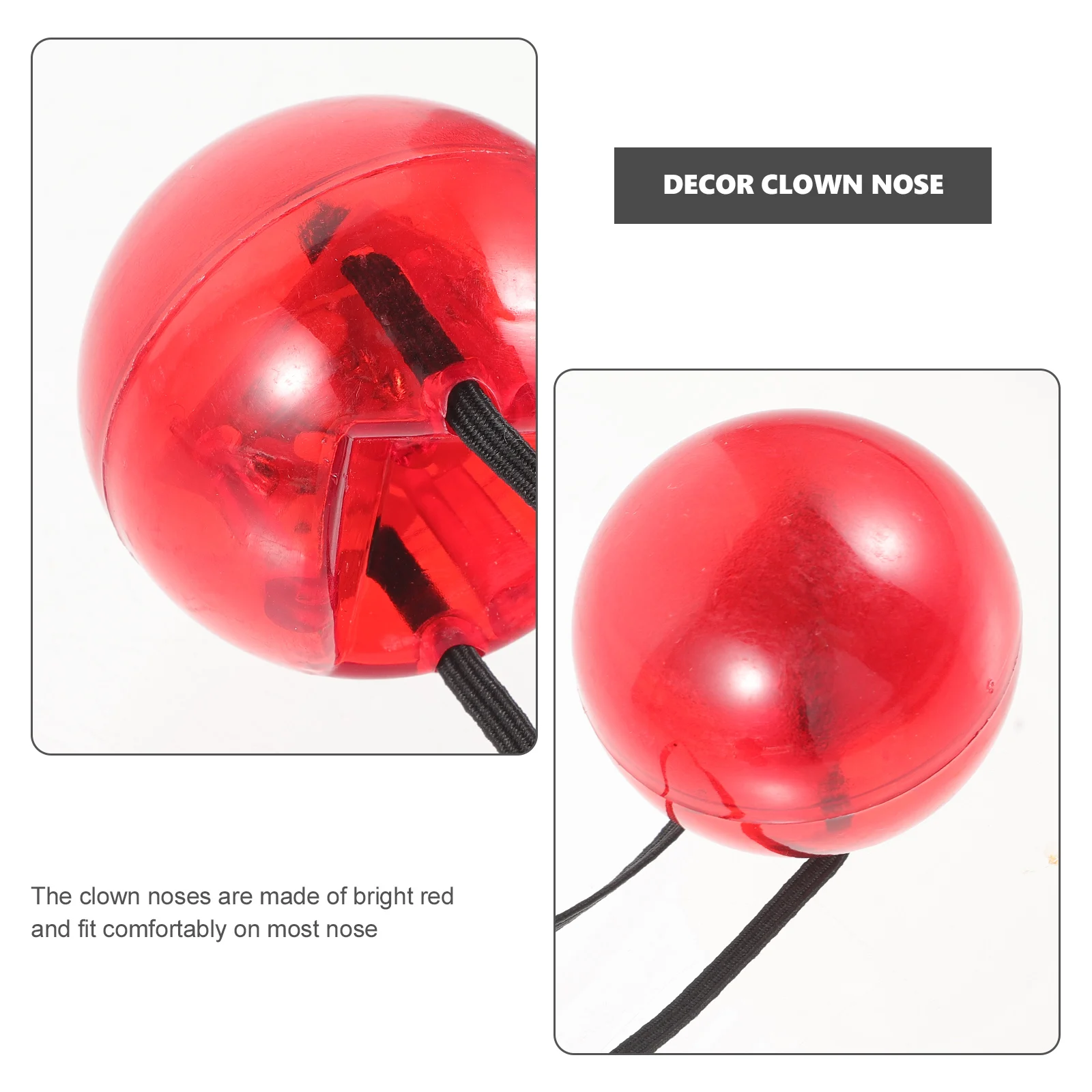 

3 Pcs Glowing Red Clown Nose LED Decor Prop for Party Festival Halloween Costume Accessories Plastic DIY Decoration