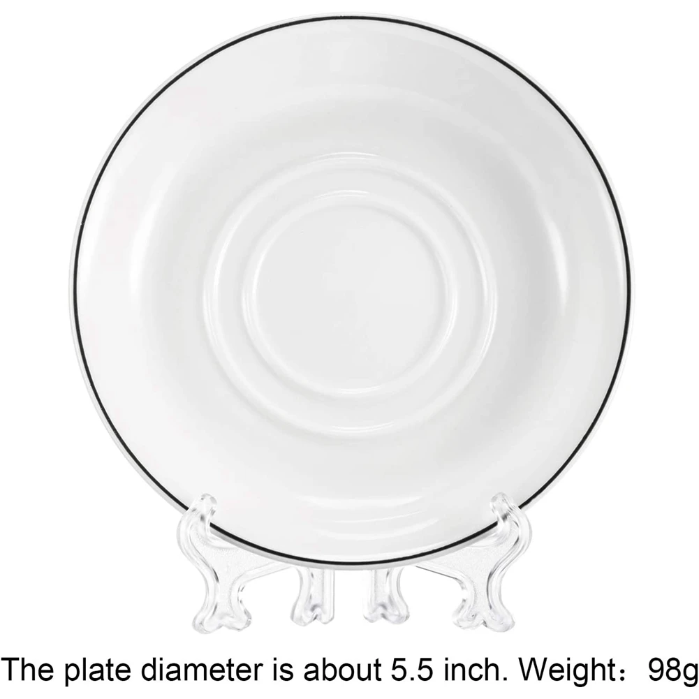 JHD 24 Pieces Plastic Easel Plate Picture Easel At Weddings Home Decoration (Clear, 4 Inch)