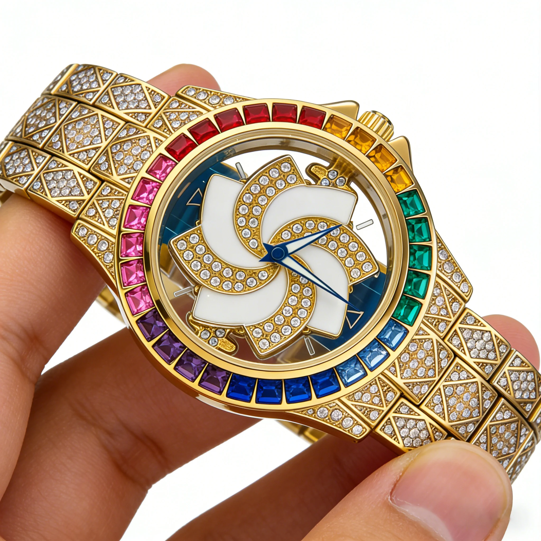 

1pc Quartz Watch (Rotating Dial) for Men, with Rhinestones, in a Casual and Business Style, Suitable as Birthday, Anniversary, H