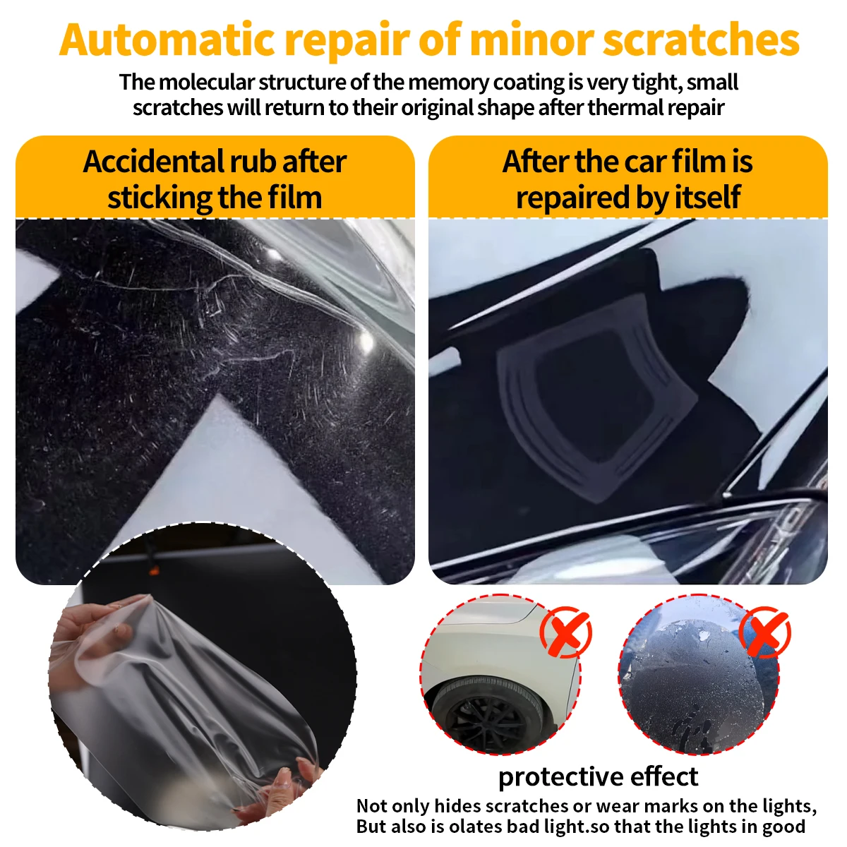 PPF 7.5MIL الشفافية غير مرئية غطاء سيارة من البولي يوريثان مقاومة للخدش سطح الطلاء إصلاح السيارات الخدوش غير مرئية فيلم سيارة كامل #4