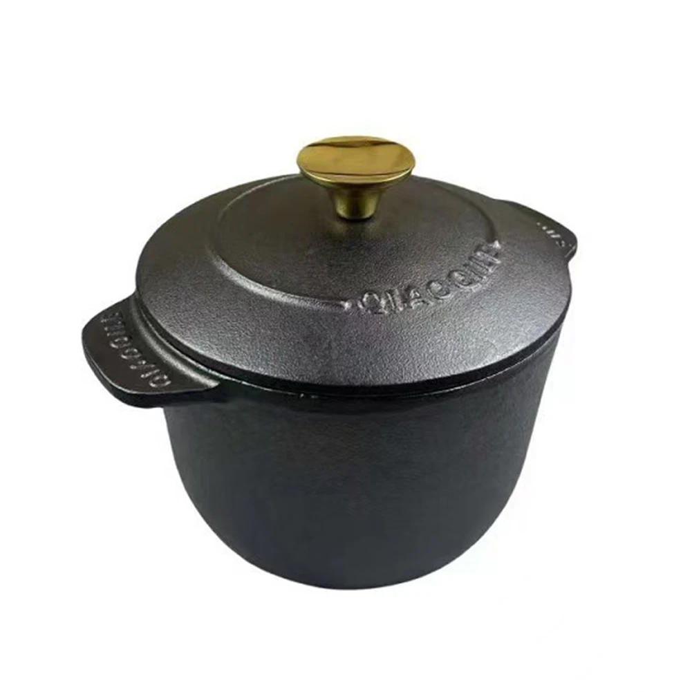 Cast Iron Rice Cooker Deepened Rice Pot Induction Compatible Thickened Rice Stewpot Multi-Function Cooking Utensils