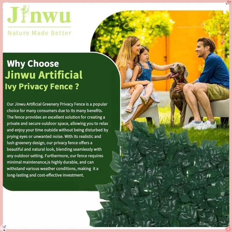 سياج الخصوصية اللبلاب الاصطناعي 39.4 × 354.3 بوصة - تحوط قابل للتوسيع مع روابط بسحاب لديكور الحديقة والزفاف #6