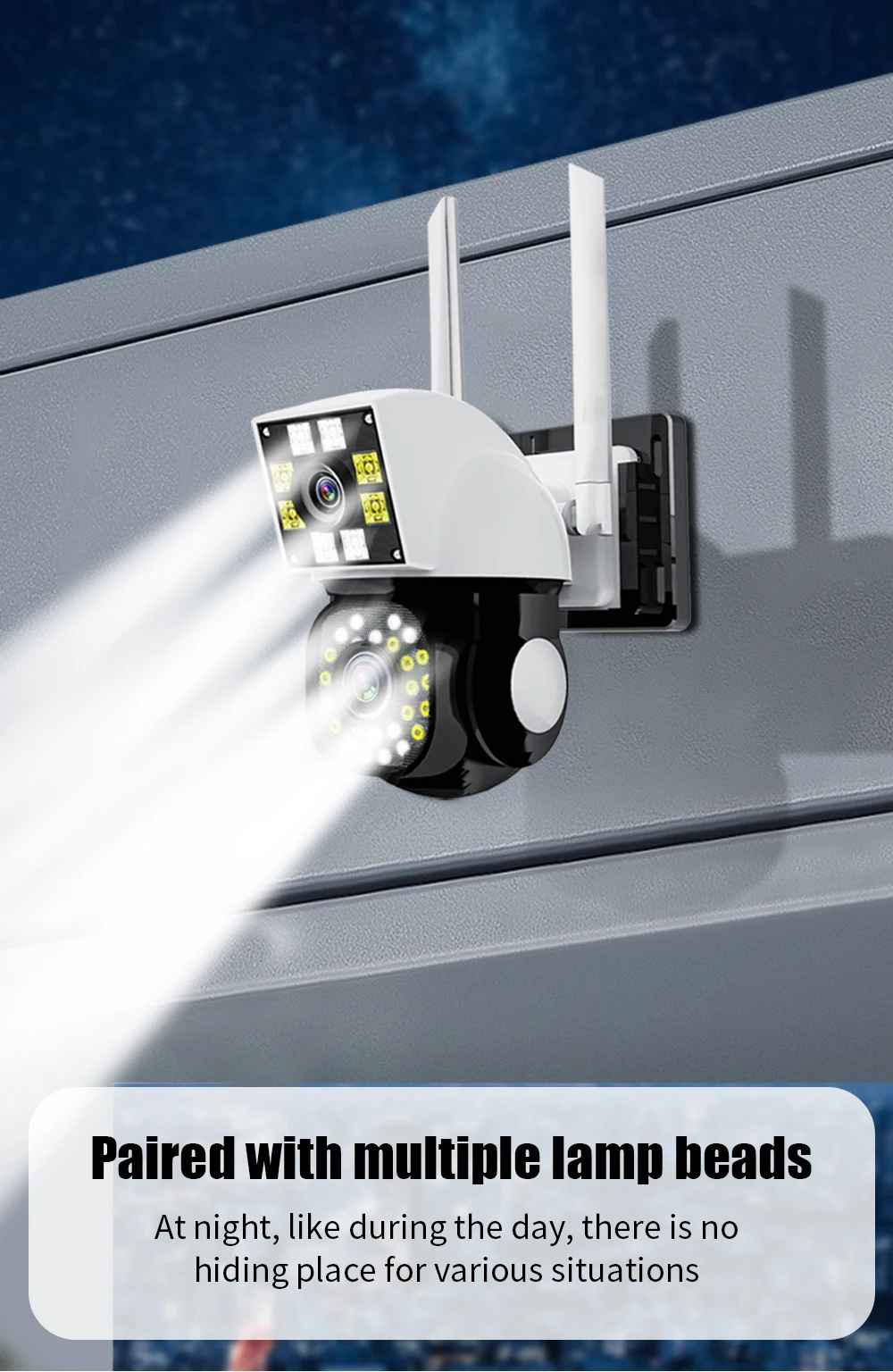 8MP 4K PTZ WiFi Security Camera 1080P Dual Lens Binocular Outdoor IP Camera AI Automatic Tracking CCTV Video Security Camera