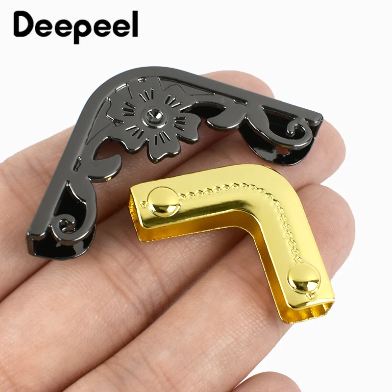 10/20P Deepeel 25/35mm Bag Corner Protector with Screws Metal Buckles Handbag Purse Decoration Edge Clip DIY Leather Accessories