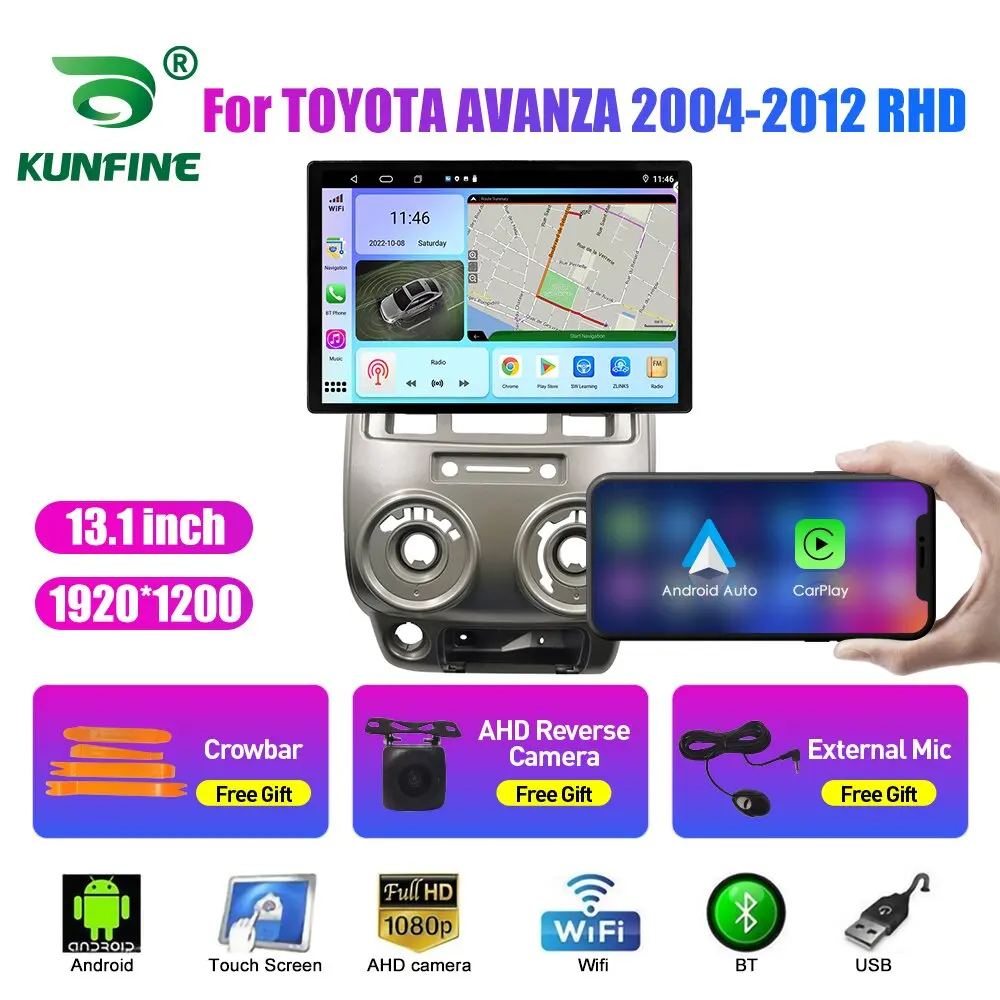Radio de coche de 13,1 pulgadas para TOYOTA AVANZA 2004 2005-2012 navegación GPS con DVD estéreo Carplay 2 Din Multimedia Central Android Auto
