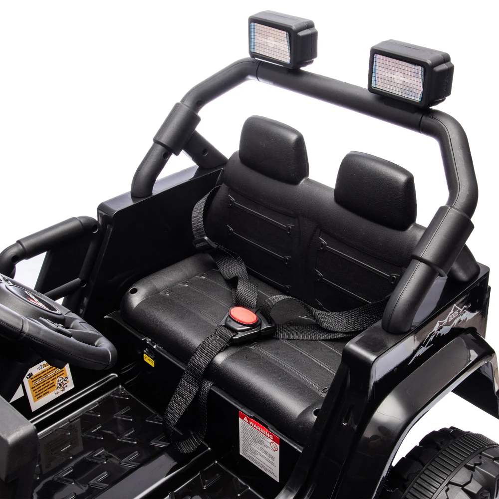 Coche eléctrico para niños de 12 V, tracción dual, cuatro ruedas, Bluetooth, volante, arranque lento para niños y niñas mayores de 3 años