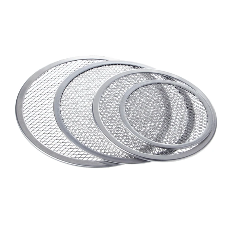 367A Aluminum Mesh Grill Pizza Screen Round Baking Tray Net Ovens